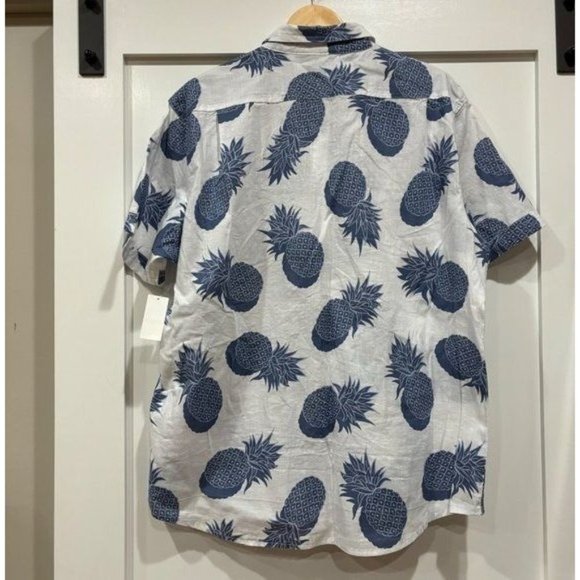 IZOD MENS Saltwater Dockside‎ Short Sleeve Pineapple Shirt - Size XL - Picture 2 of 7